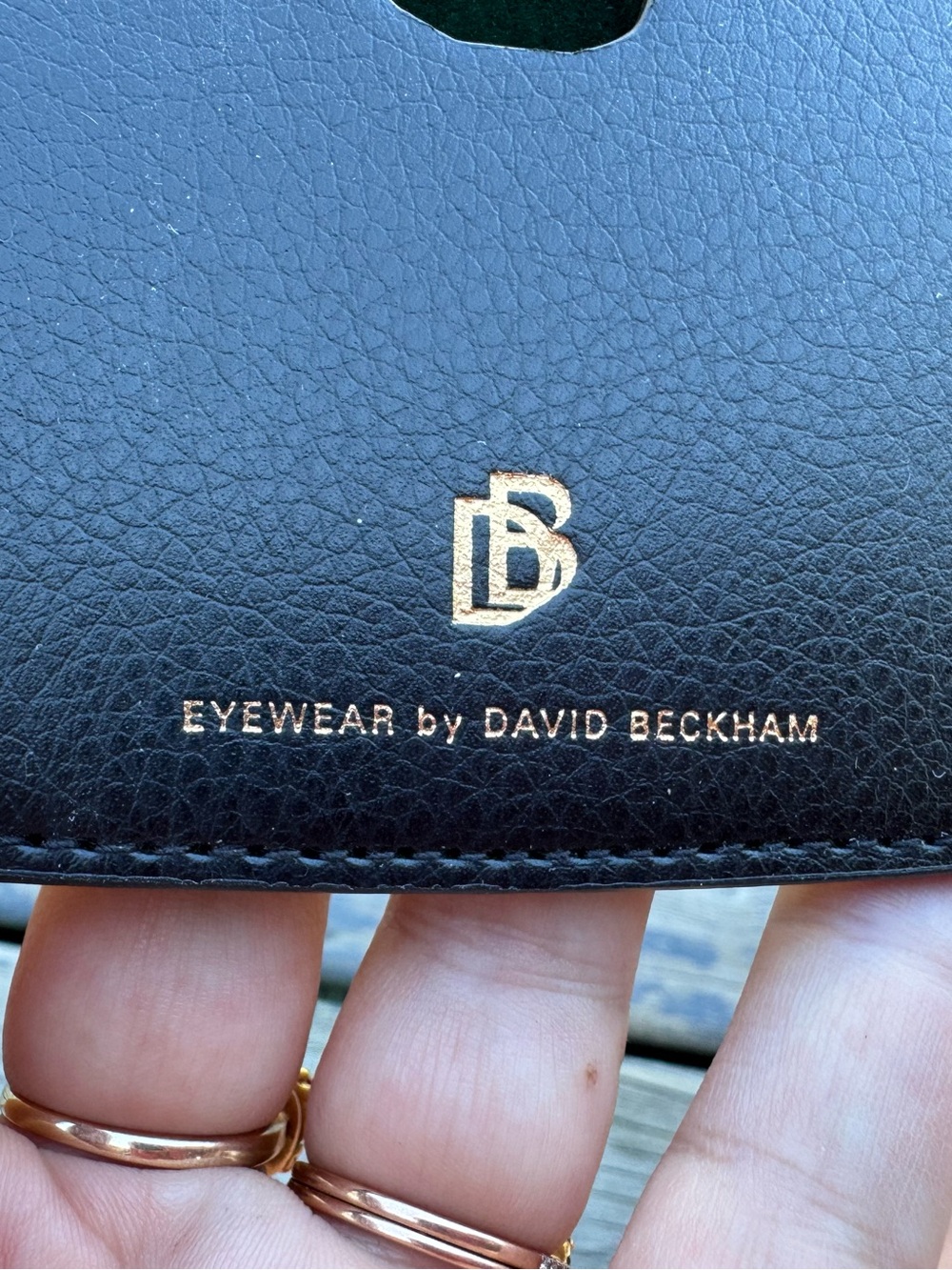 Black Leather Toiletry Pouch with Gold Logo